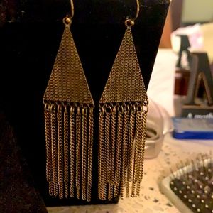 Rustic vintage copper dangling earrings